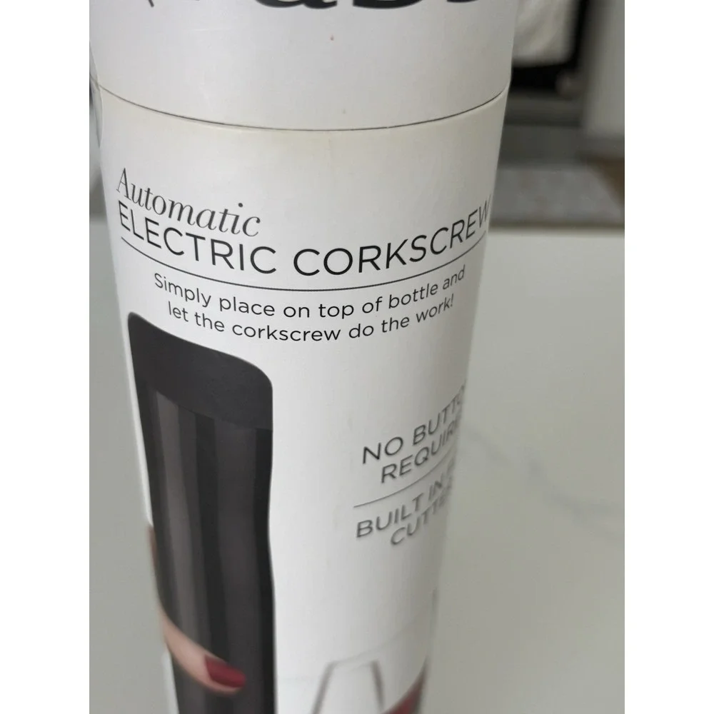 Rabbit Automatic Electric Corkscrew Wine Bottle Opener Black Open Box